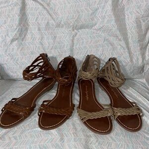 2 Pair!!! American Eagle short wedge sandals sz 8